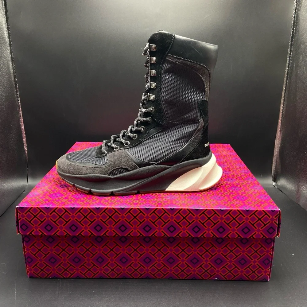 Tory Burch Sawyer Boxer High Top Sneaker Boots‎ Women's Size 6 New W/Box